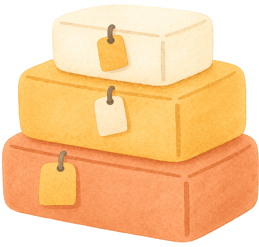 Cajas de lotes apiladas