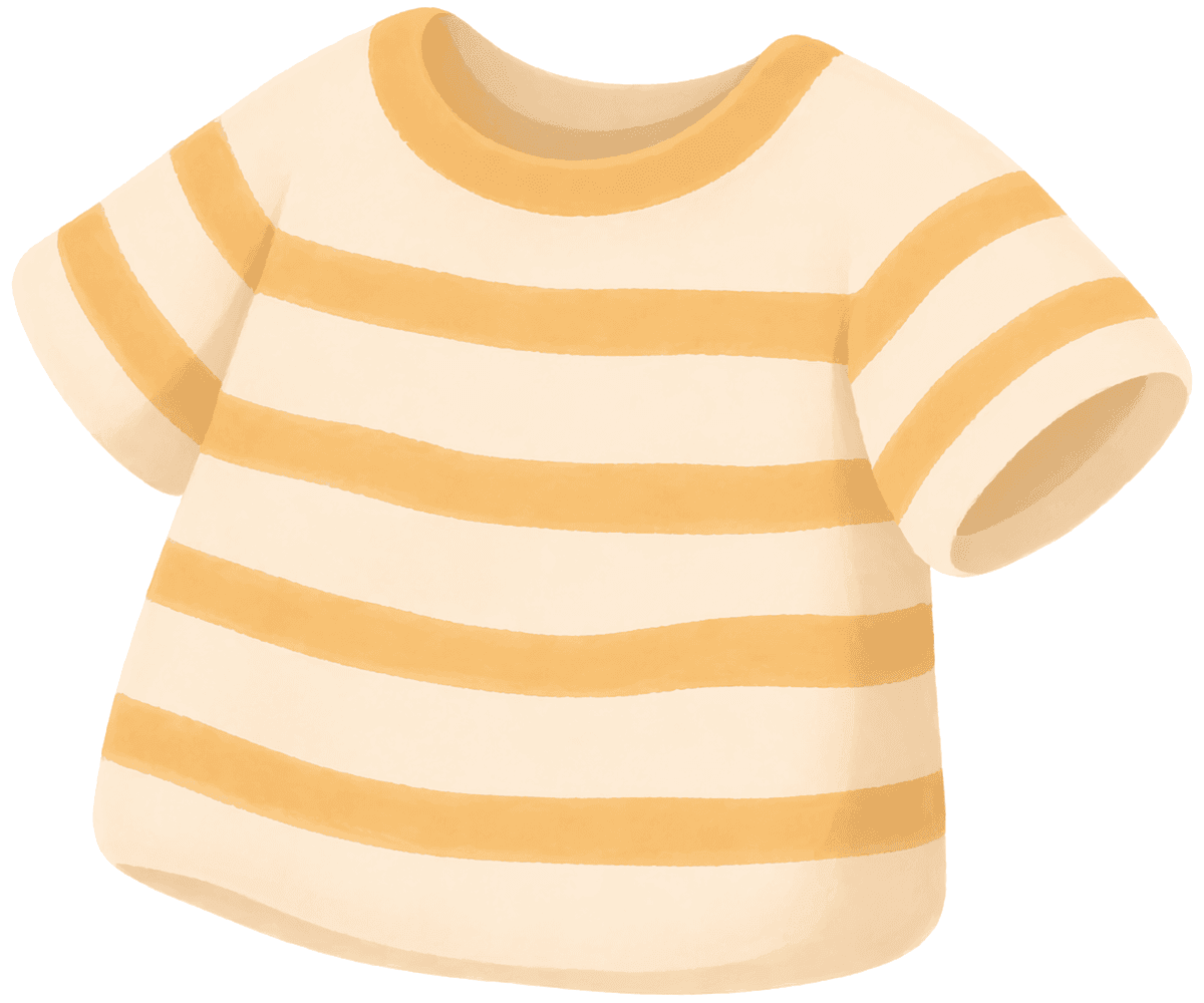 Una camiseta infantil doblada