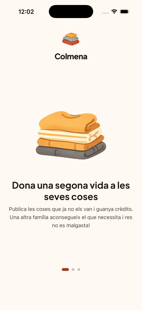 Pantalla de benvinguda de Colmena